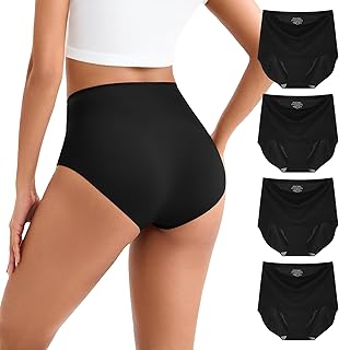 INNERSY Women's Seamless Underwear High Waisted Briefs 4-Pack