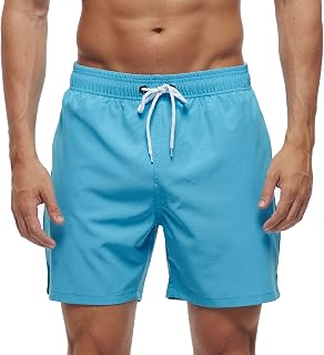 Arcweg Men's Swim Shorts Fast Drying Bango Shorts Sea Beach Bathing Suit Mesh Lining with Pocket and Drawstring Trunks