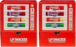 Lip Smacker, Coca Cola Vending Machine Lip Balm Set, Kids Lip Balms Multipack, 4 Flavors, Coca-Cola, Cherry Cola, Vanilla, Sprite (Pack of 2)