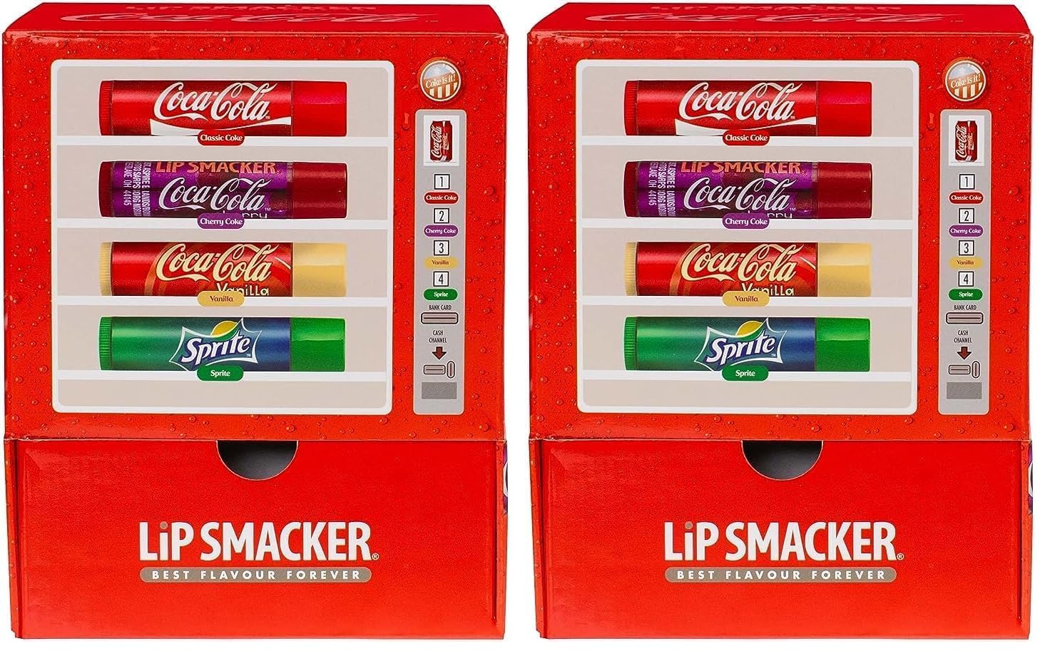 Lip Smacker, Coca Cola Vending Machine Lip Balm Set, Kids Lip Balms Multipack, 4