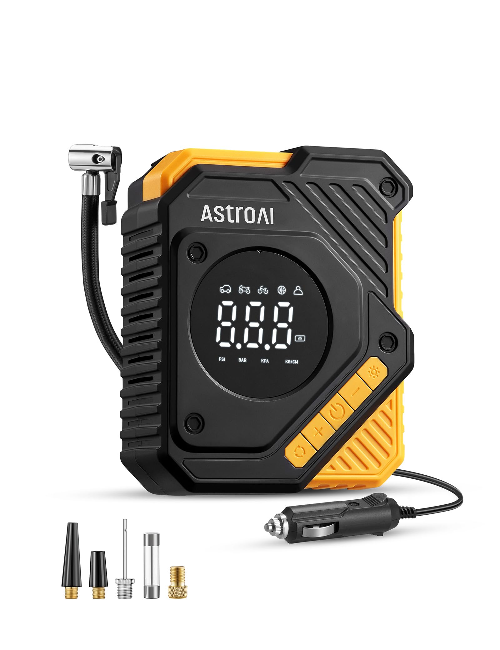 AstroAI Car Tyre Inflator Air Compressor 12V DC, Large Screen, Smart Preset | Di