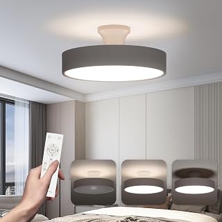 Hidemasa Ceiling Light, LED Indirect Lighting, 12 Levels, Dimming, Color Tuning, Remote Control, Shut-off Timer, Energy Saving, Ceiling Lighting, Stylish, Japanese Room, Western Room, Room Light, Living Room, Bedroom, Dressing Room, Washroom, Kitchen, Electric, Japanese Instruction Manual, Gray (Single Item, Φ14.6 x H7.5 inches (37 x 19 cm), 36 W)