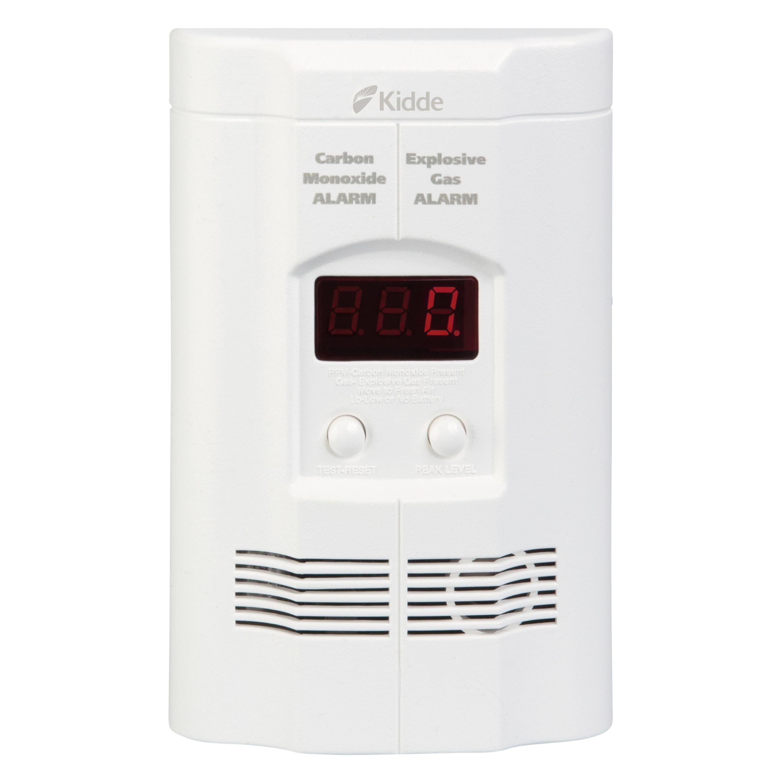 Kidde Carbon Monoxide + Explosive Gas, Natural Gas & Propane Alarm, Plug-in with
