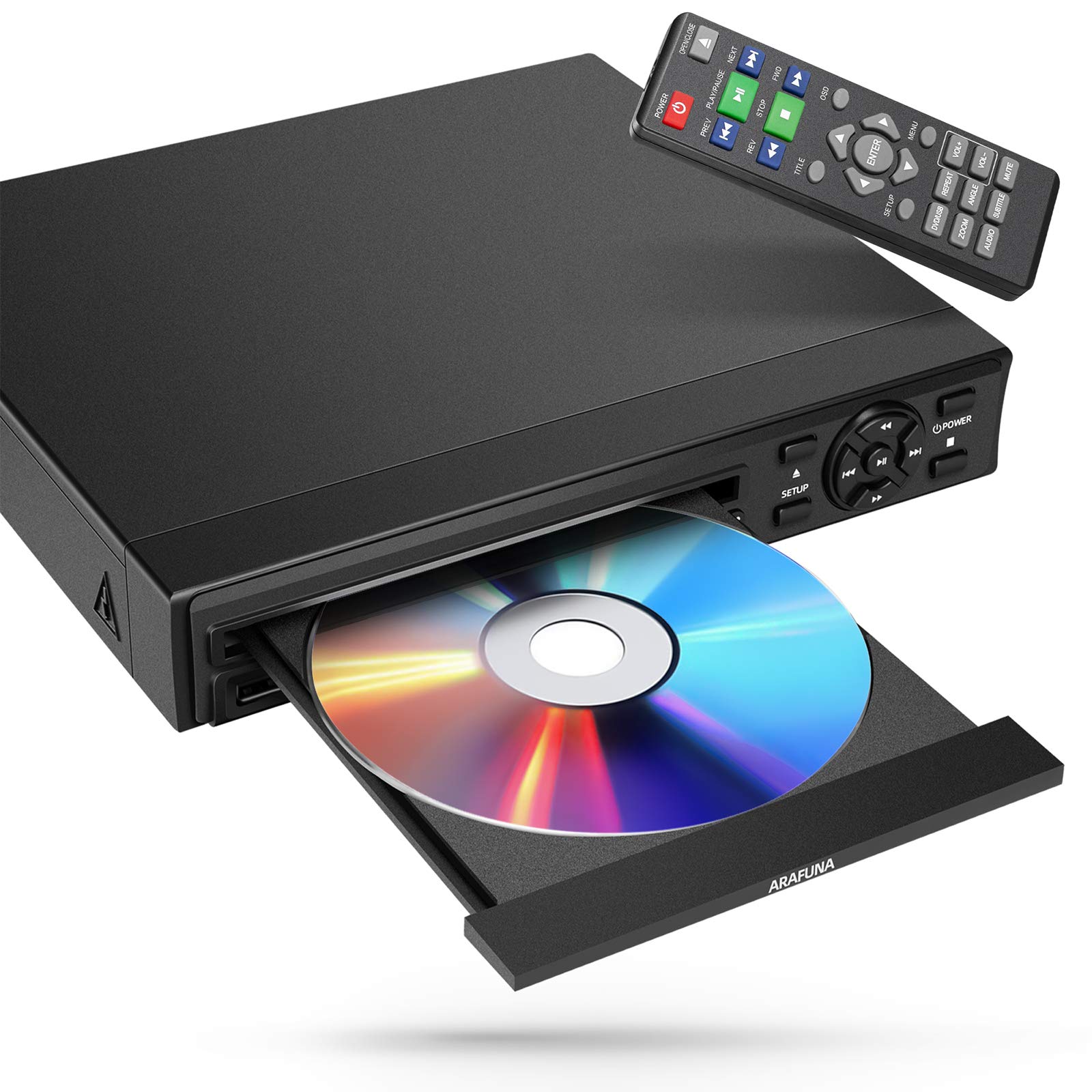 DVD Player, 1080P All Region Free DVD Players for TV with HDMI/RCA Output | Buil