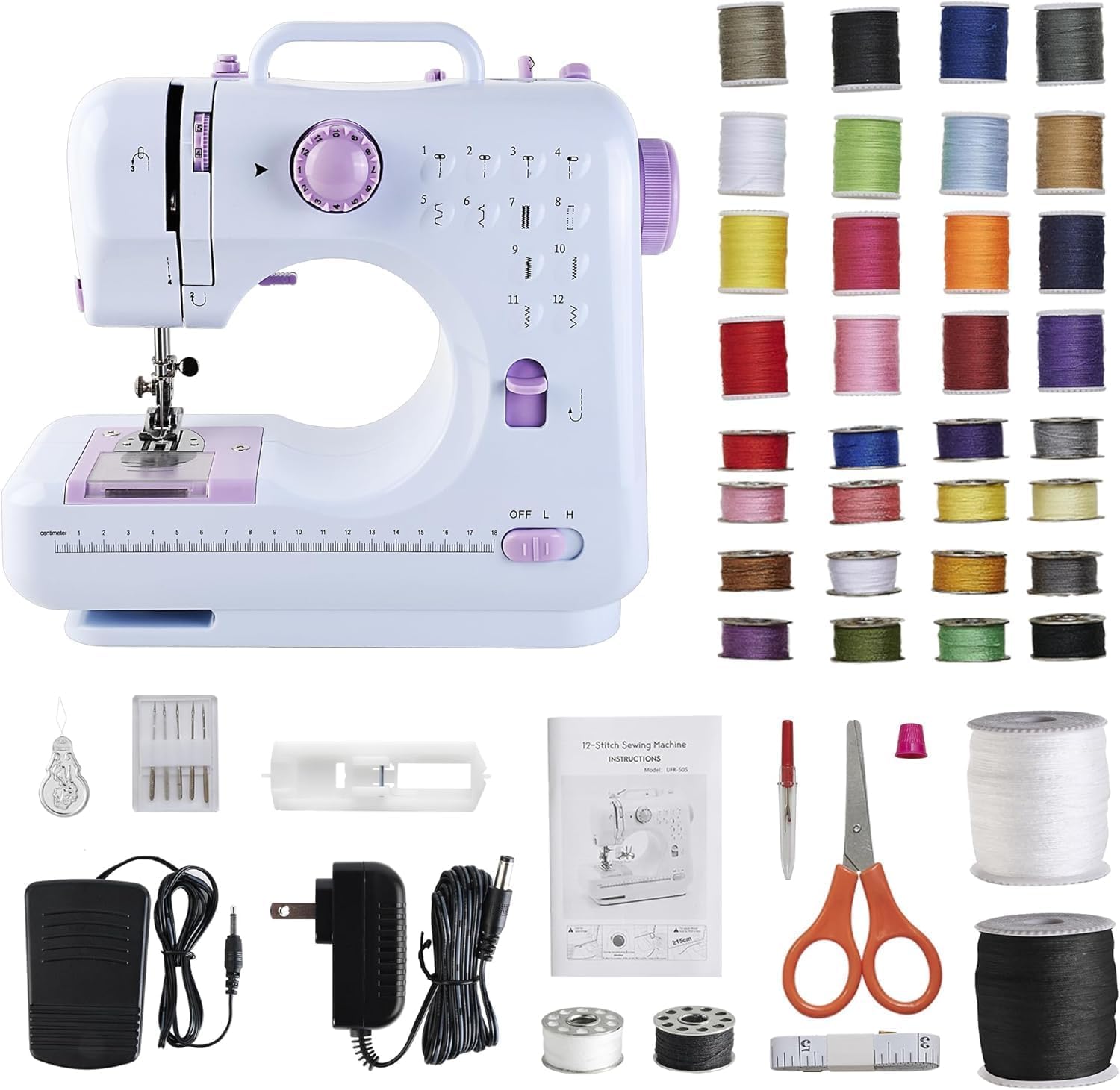 Sewing Machine for Beginners & Kids, Mini Portable Sewing Machines with 12 Built