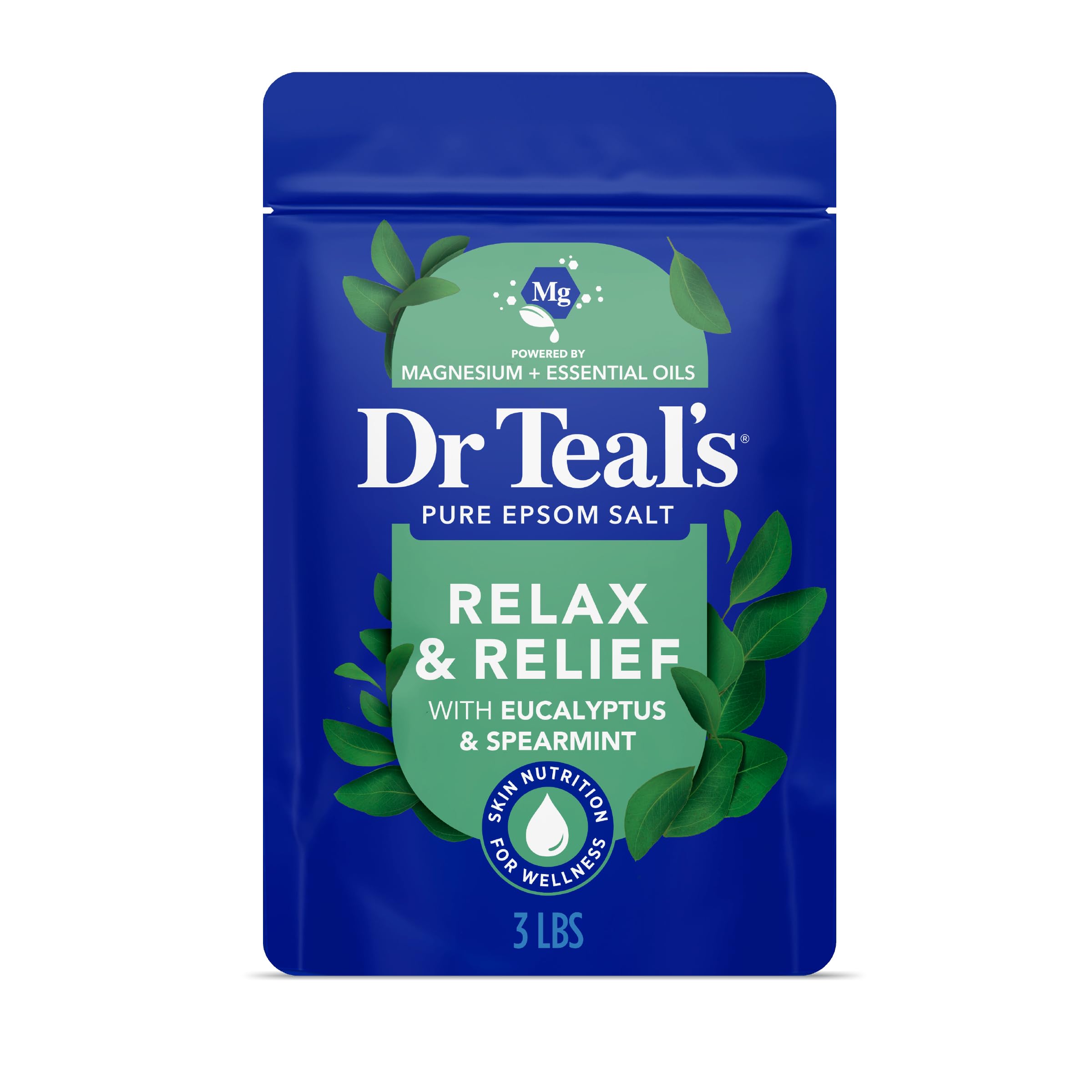 Dr Teal's Epsom Salt Magnesium Soak, Relax & Relief with Eucalyptus & Spearmint 