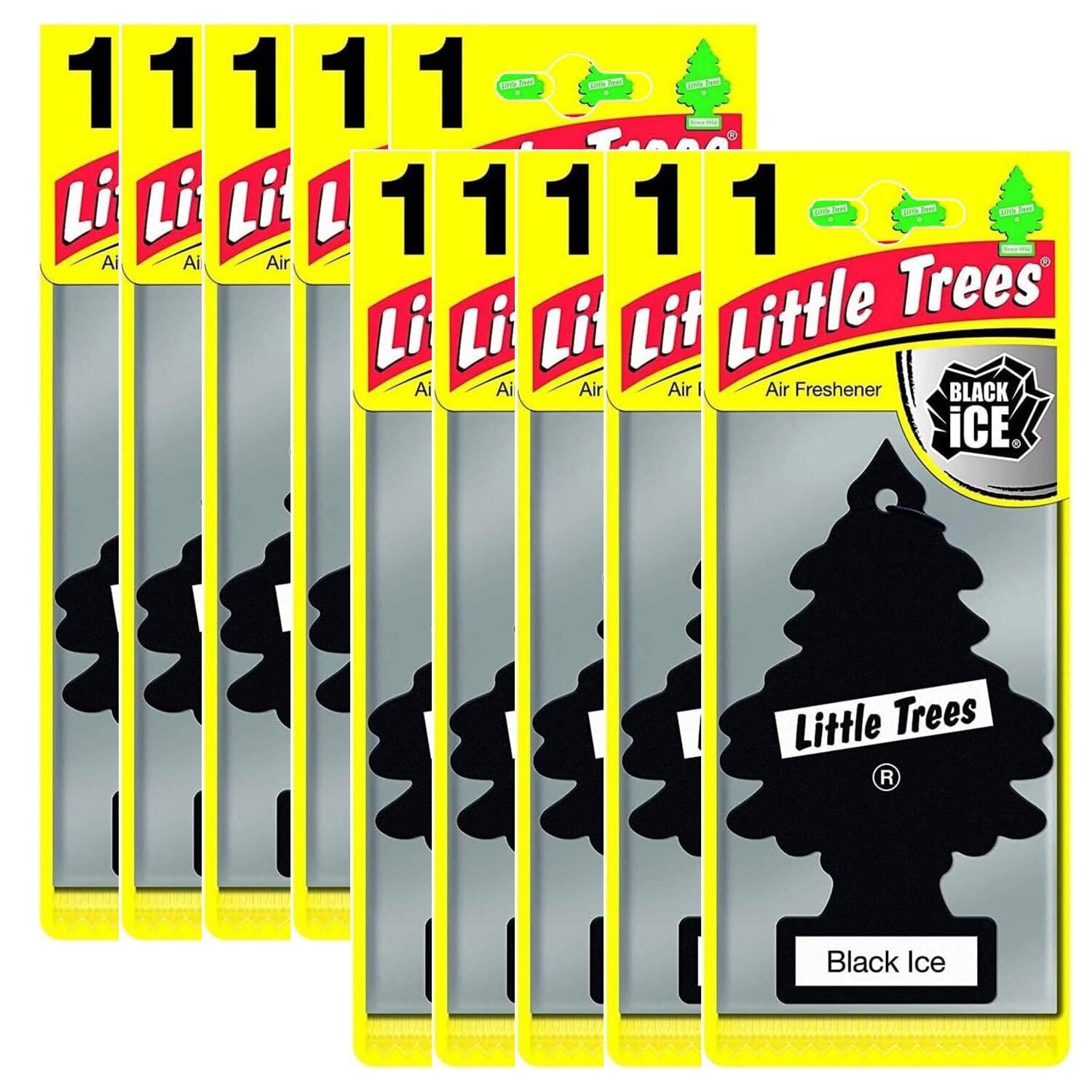 LITTLE TREES Car Air Freshener | Hanging Paper Tree for Home or Car | Black Ice 