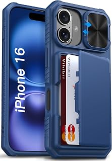 Vihibii for iPhone 16 Case Wallet with Card Holder (4 Cards) 2024, Blue