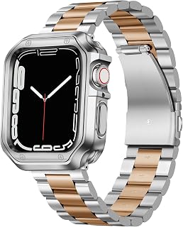BINLUN Compatible with Apple Watch Strap 49mm 46mm 45mm 44mm 42mm 41mm 40mm 38mm Stainless Steel Metal Watch Bands with TPU Case Compatible with iWatch Ultra SE2 SE Series 11/10/9/8/7/6/5/4/3/2/1
