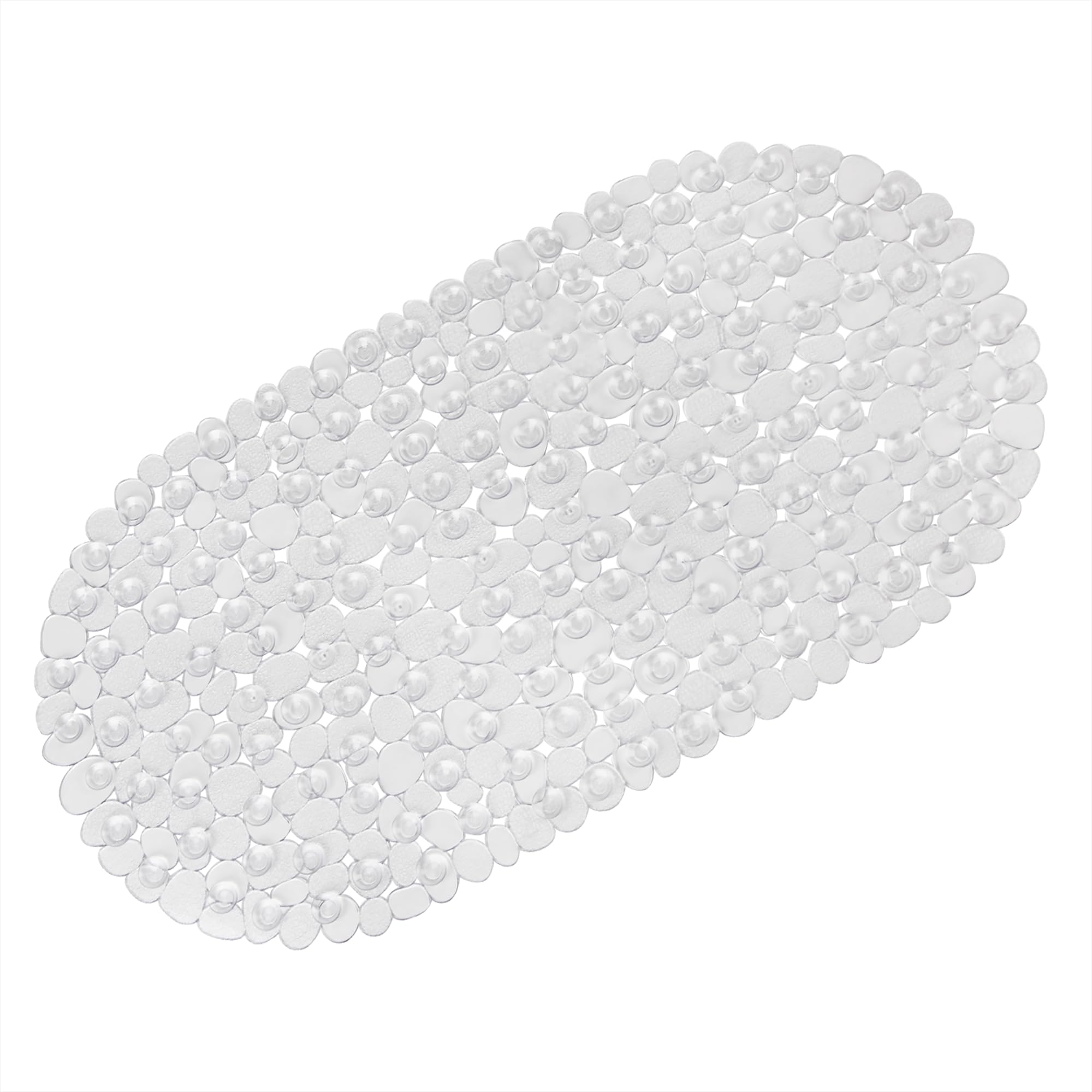 WELTRXE Non Slip Bath Mats for Inside Bath, 69 x 36 cm Clear Pebble Bath Mat Non