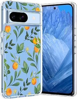 Unov Case Compatible with Google Pixel 8a 5G Case Clear with Design Soft TPU Shock Absorption Slim Embossed Pattern Protective 6.1 inches (Citrus Flavors)