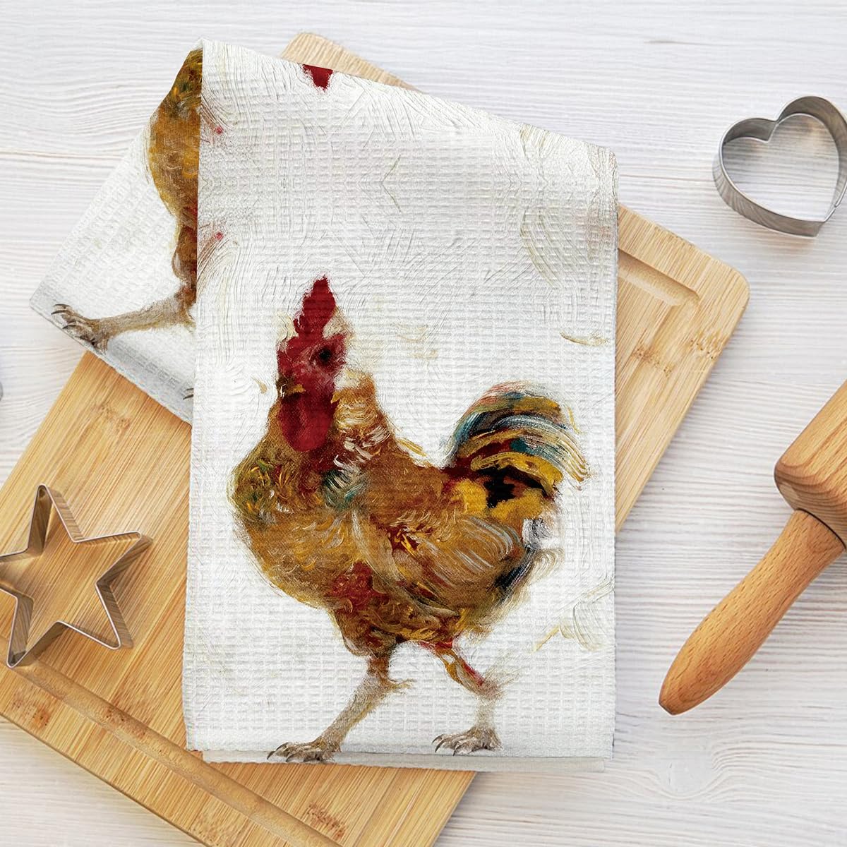 Watercolor Chicken Kitchen Towels, Kitchen Dish Cloths, Kitchen Dish Cloths, Han