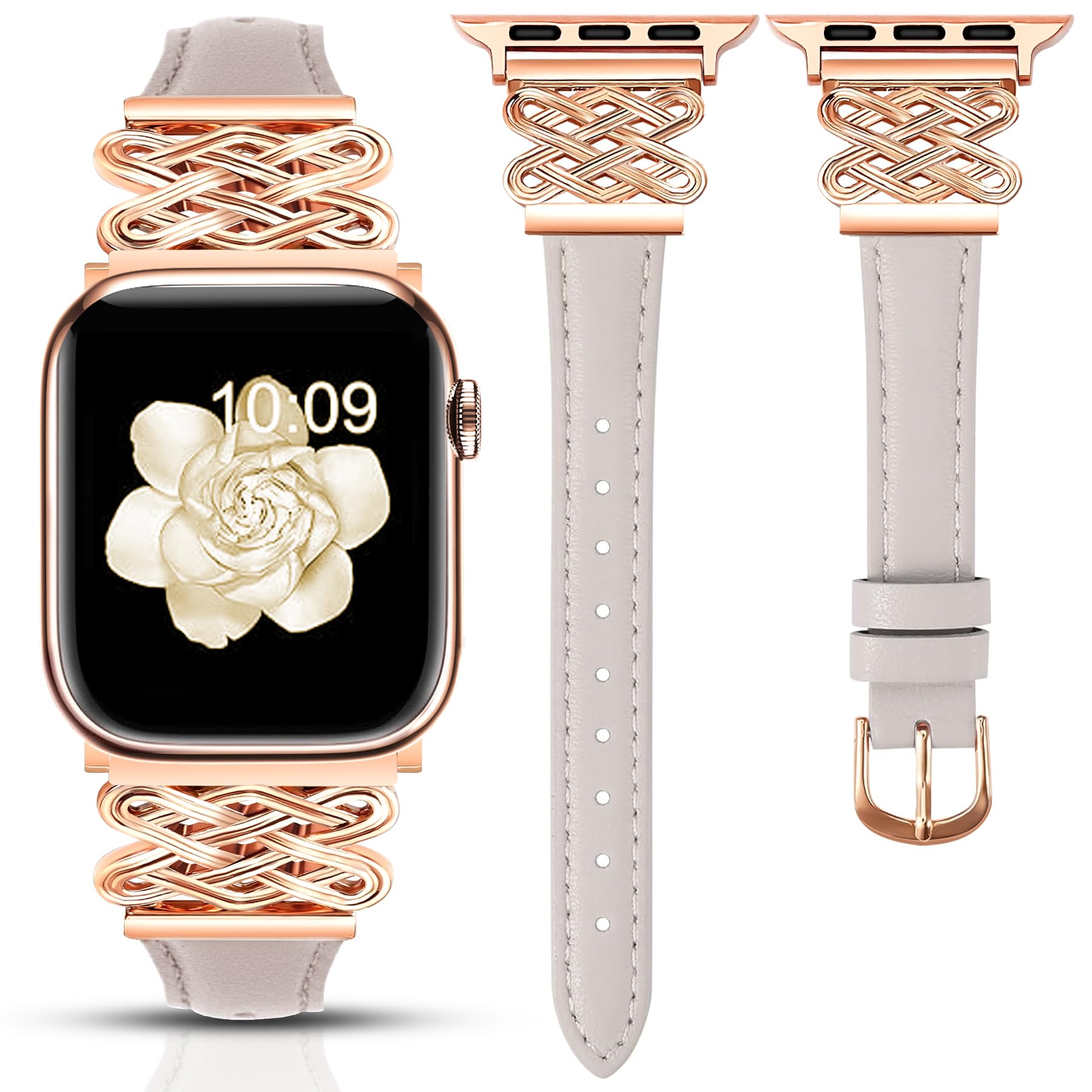 Newlibery Cinturino in pelle da donna sottile ed elegante, compatibile con Apple