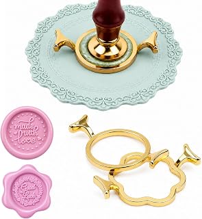Ferrovista 2Pcs Circle & Plum Metal Wax Seal Molds with Silicone Mat | Wax Seal Kit for Gift Wrapping, Envelopes, Wedding Invitations, Wine Packaging, Greeting Cards, Documents