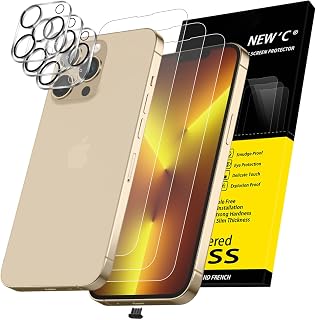 NEW'C Glass Film for iPhone 13 Pro Max + Camera Protection