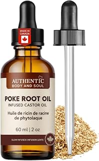 Poke Root and Castor Oil, Infused, Undiluted 60 ml | 2 oz | Premium Poke Root Infused Organic Hexane-Free Castor Oil
