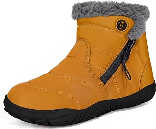 Sisttke Kids Barefoot Snow Boots Wide Width Ankle Booties for Girls Boys