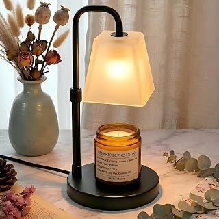 JIMEI Candle Warmer Lamp with Timer, Dimmable Adjustable Height, Black | Electric Wax Warmer for Scented Wax Melt Warmer Light Melter for Jar Candles Gifts for Women Mom House Warming Frossted