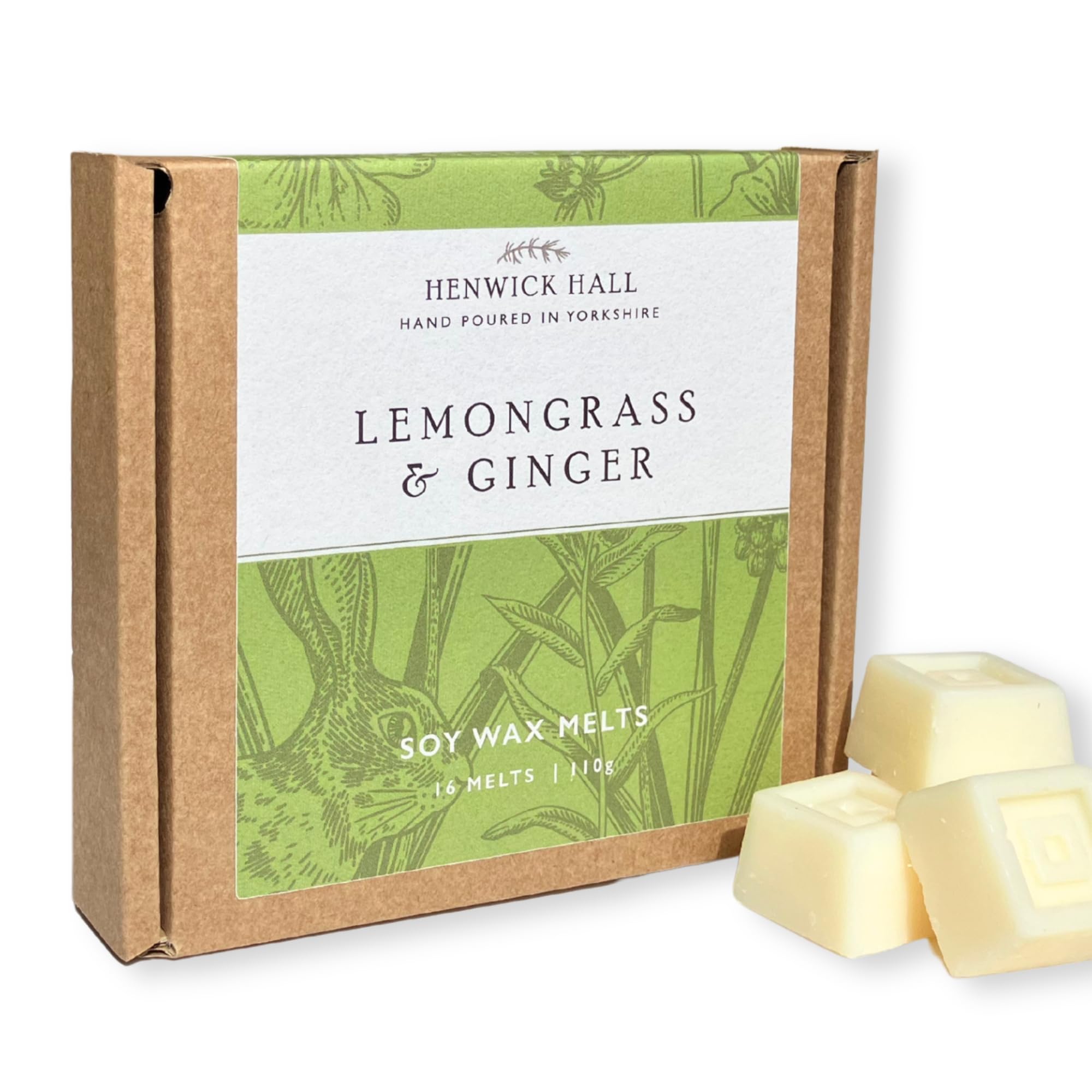 Lemongrass and Ginger scented soy wax melt gift box- 16 fragranced wax melts, ha