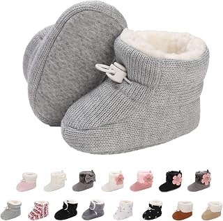 outfit spring Baby Winter Warm Fleece Bootie, Newborn Non-Slip Soft Sole Winter Shoes Sock Shoes Cute Adjustable Crawling Shoes Prewalker Boots for Girls Boys Toddler 0-18 Months