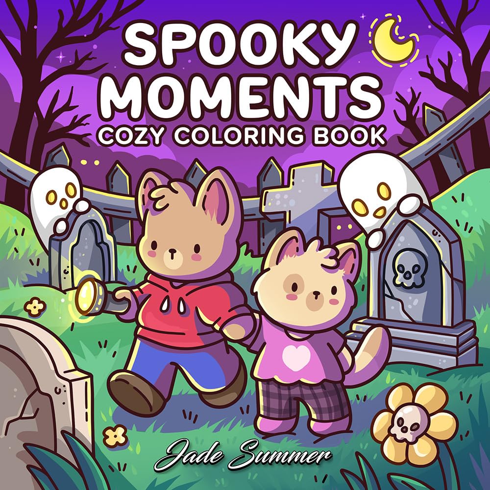 Spooky Moments: Cute Coloring Book for Adults and Teens with Adorable Characters