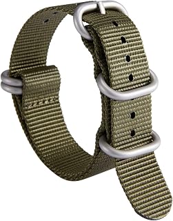 BINLUN Bracelet de Montre en Nylon Balistique Militaire Remplacement Tissu pour Hommes Femmes 18mm 19mm 20mm 21mm 22mm 23mm 24mm avec Noir/Argent Boucle