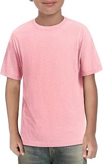 Haloumoning Boys Short Sleeve Shirts Kids Summer Crewneck T-Shirts 5-14Y | Fashion Clothes, Solid Color, Casual Tops Tees