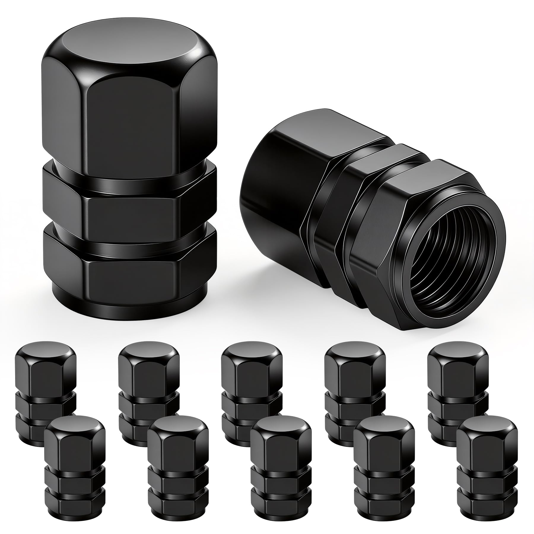 JUSTTOP Car Tire Valve Stem Caps, 12pcs Air Caps Cover, Universal for Cars, SUVs