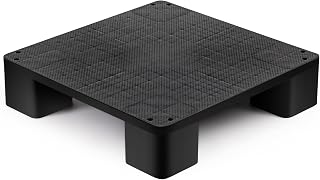 Vercraft 1 Pcs Plastic Pallet for Basement Storage Easy Stack Lightweight Floor Pallet Display Flooring Room Supermarket Christmas, Support up to 2000 Lbs (20'' L X 20'' W X 4.7'' H,Black)