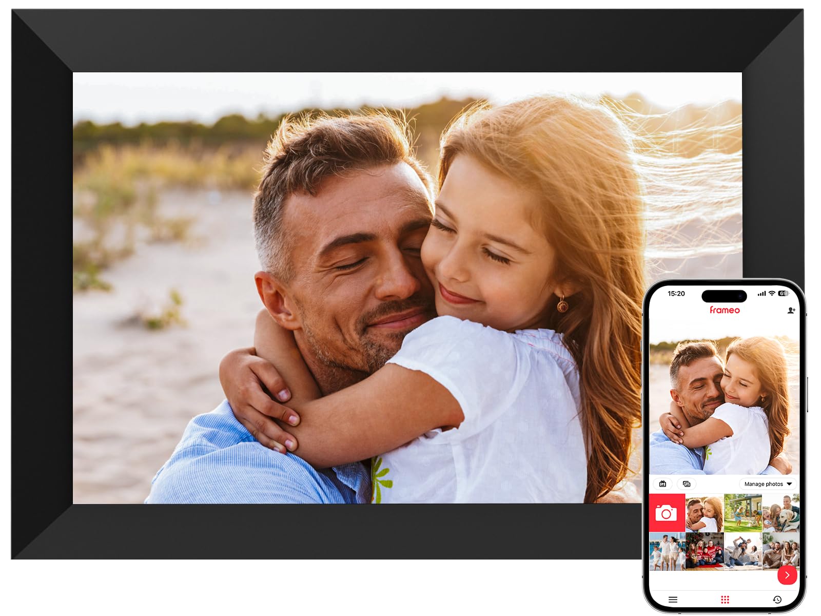 Frameo 10.1 Inch WiFi Digital Picture Frame, Digital Photo Frame with 1280x800 H