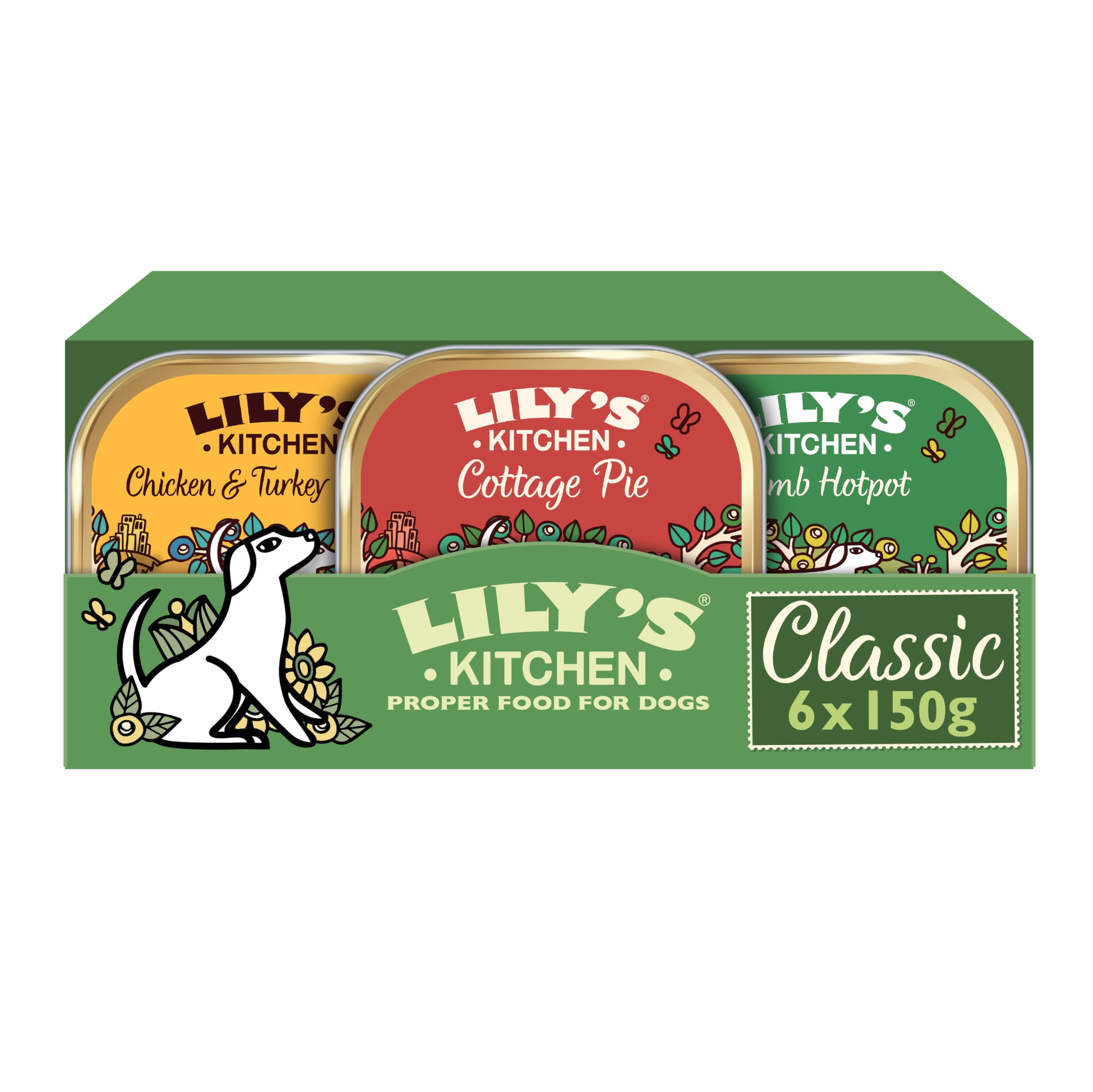 Lily's Kitchen Natural Adult Dog Food Wet Trays - Classic Dinners Multipack - Ch