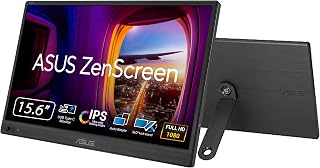 ASUS ZenScreen MB169CK 15.6 Inch 1080p Portable Monitor | Dual USB-C, 360 Kickstand, Anti-Glare IPS, Plug and Play, Laptop Screen Extender, Travel Display for MacBook and PC