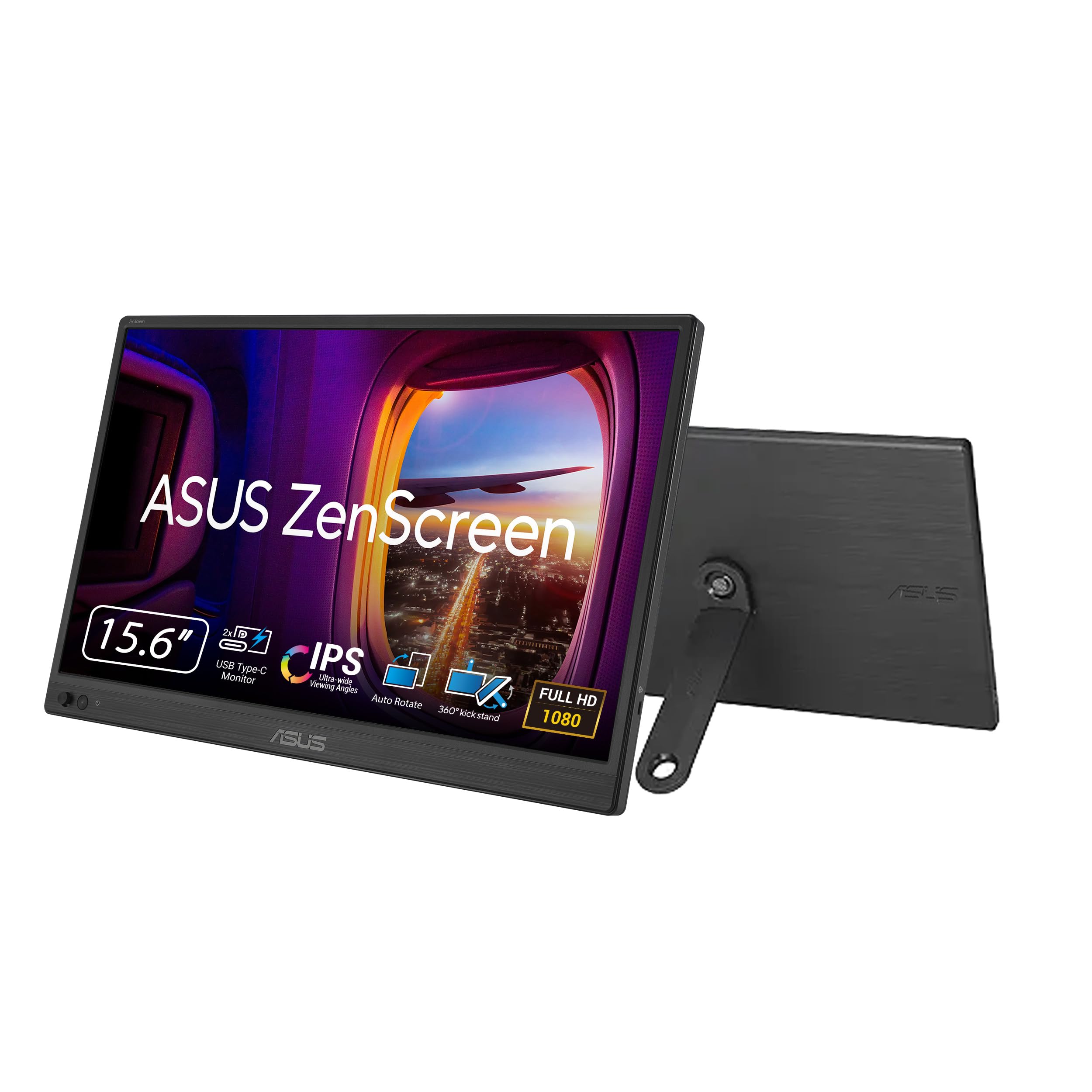 ASUS ZenScreen MB169CK 15.6 Inch 1080p Portable Monitor | Dual USB-C, 360 Kickst