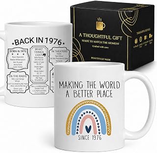 50th Birthday Gifts for Women Her, 50th Birthday Decorations for Women - 50 Year Old Funny, Cool Unique Gift Ideas, Happy Best Friend Woman Female Daughter Sister Wife Fifty Back in 1976 Mug Cup