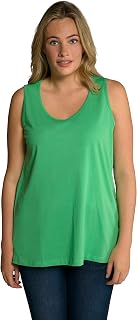 Ulla Popken Women's Plus Size V Top, Slim Fit, Slit 724584