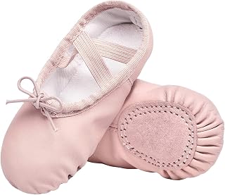 Stelle Ballet Shoes for Girls Boys Close-Fit PU Professional | Breathable PU upper, Elastic strap, Soft flexible suede sole, No-Tie design, Fits toddlers to big kids, Dance practice, Yoga