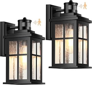 VIANIS Motion Sensor Porch Lights Outdoor, Black Exterior Lighting Fixtures