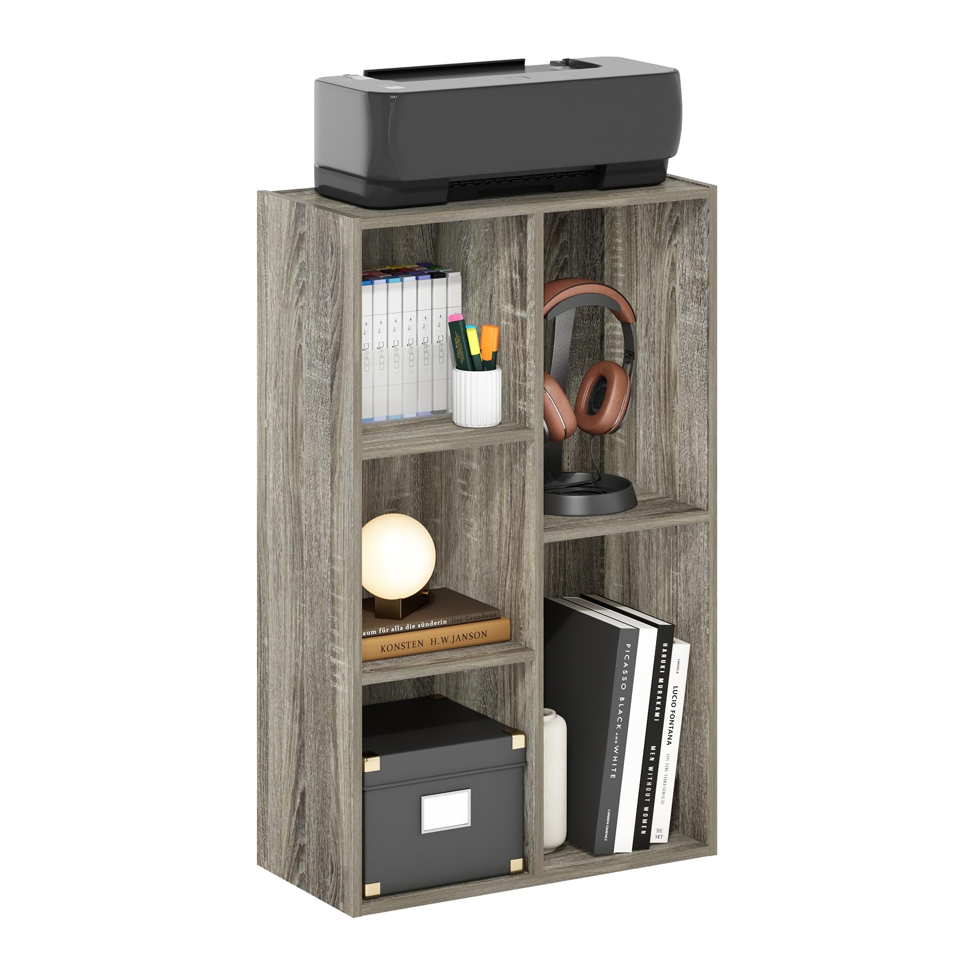 Furinno LUDER 5-Cube Reversible Bookcase, Book Shelf, Bookshelf, French Oak