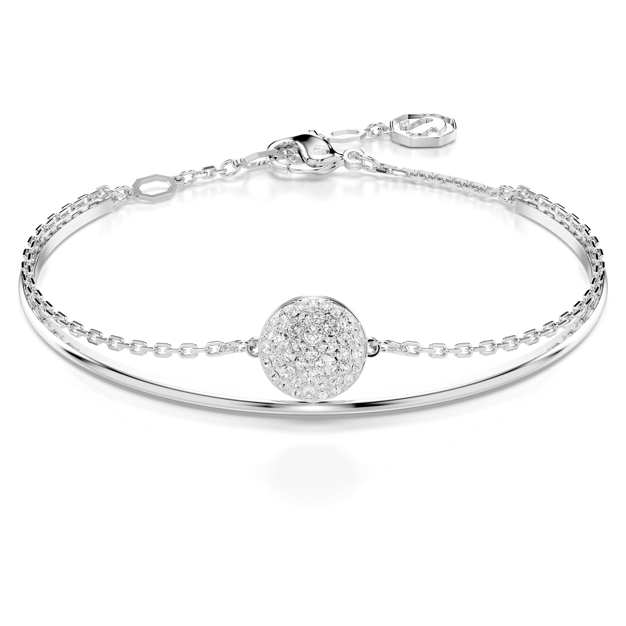[Swarovski] [Official] Meteora Bangle, White, Rhodium Plated