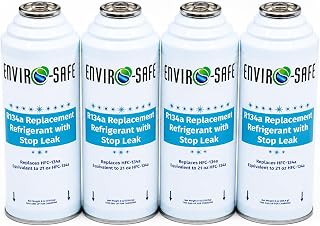 R134a Replacement with Stop Leak, 4 Cans Total for AC Recharging