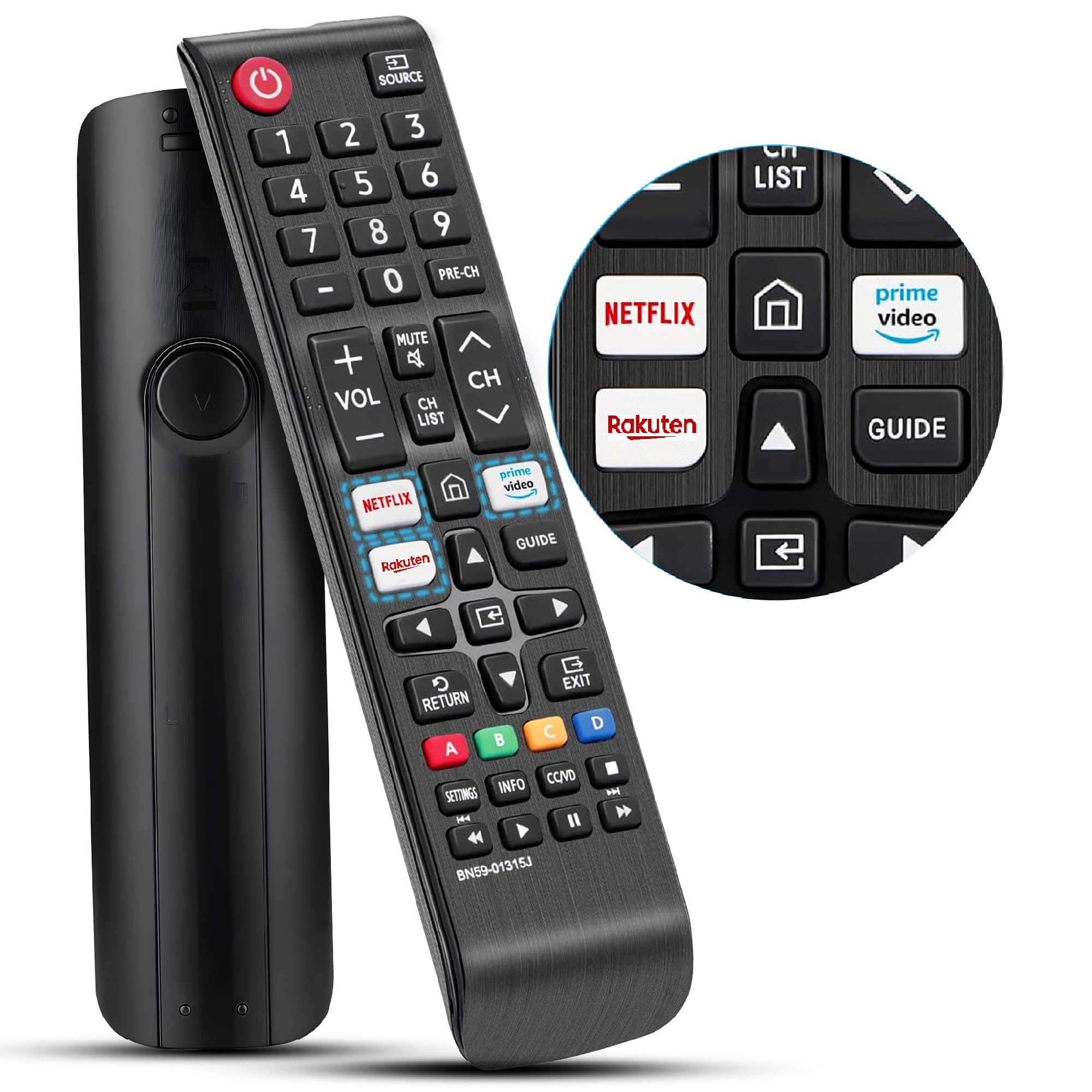 Smart Samsung Remote Controls For Smart Tv with Netflix, Prime Video, Rakuten Tv