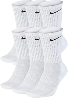 NIKE SX7664 6 Pairs of Socks Men Women White Tennis Socks Economy Set