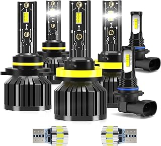 LED Headlight Bulbs Fit For 2019-2020 Ford Expedition light Bulbs,9005 High Beam + H11 Low Beams + 9145 Fog Lights + T10 License Plate Lights,Plug N Play,6000K White Light,Pack of 8