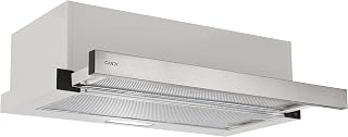 Candy CBT6130/3X, Telescopic Hood 60 CM, 2 Power Levels, 125W, 264M3/H, Carbon Filters, Grease Proof Aluminium Panel, LED Lighting, 53/60DB, Stainless Steel