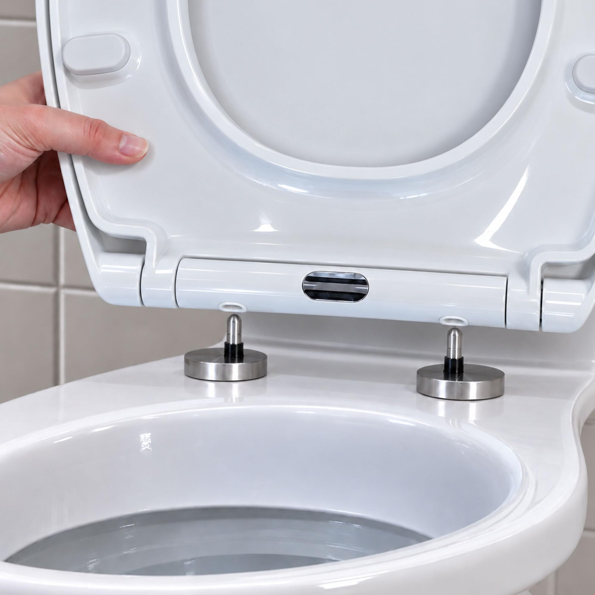 SA Products Oval Quick Release Toilet Seat Soft Close Thermoset Lid - White | Qu
