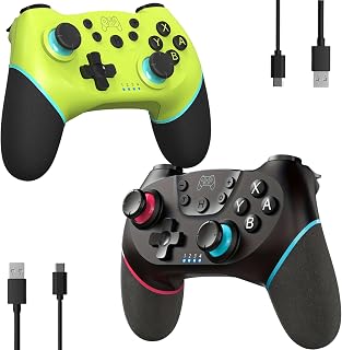 2 Pack Wireless Pro Controllers for Nintendo Switch/Lite/OLED/Switch 2 | 2026 Upgraded Bluetooth Switch Pro Controller with Hall Effect Joystick, 6-Axis Gyro, Dual Vibration, Turbo & Ergonomic Grip