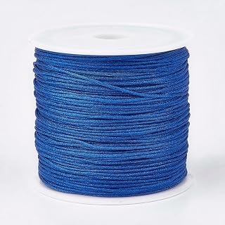 Nylon Cord for Bracelets 49 Yards 1mm Chinese Knot Cord Beading Thread Blue Decorative Cord for DIY Macrame Jewelry Knitting Knotting Crafts Decoration