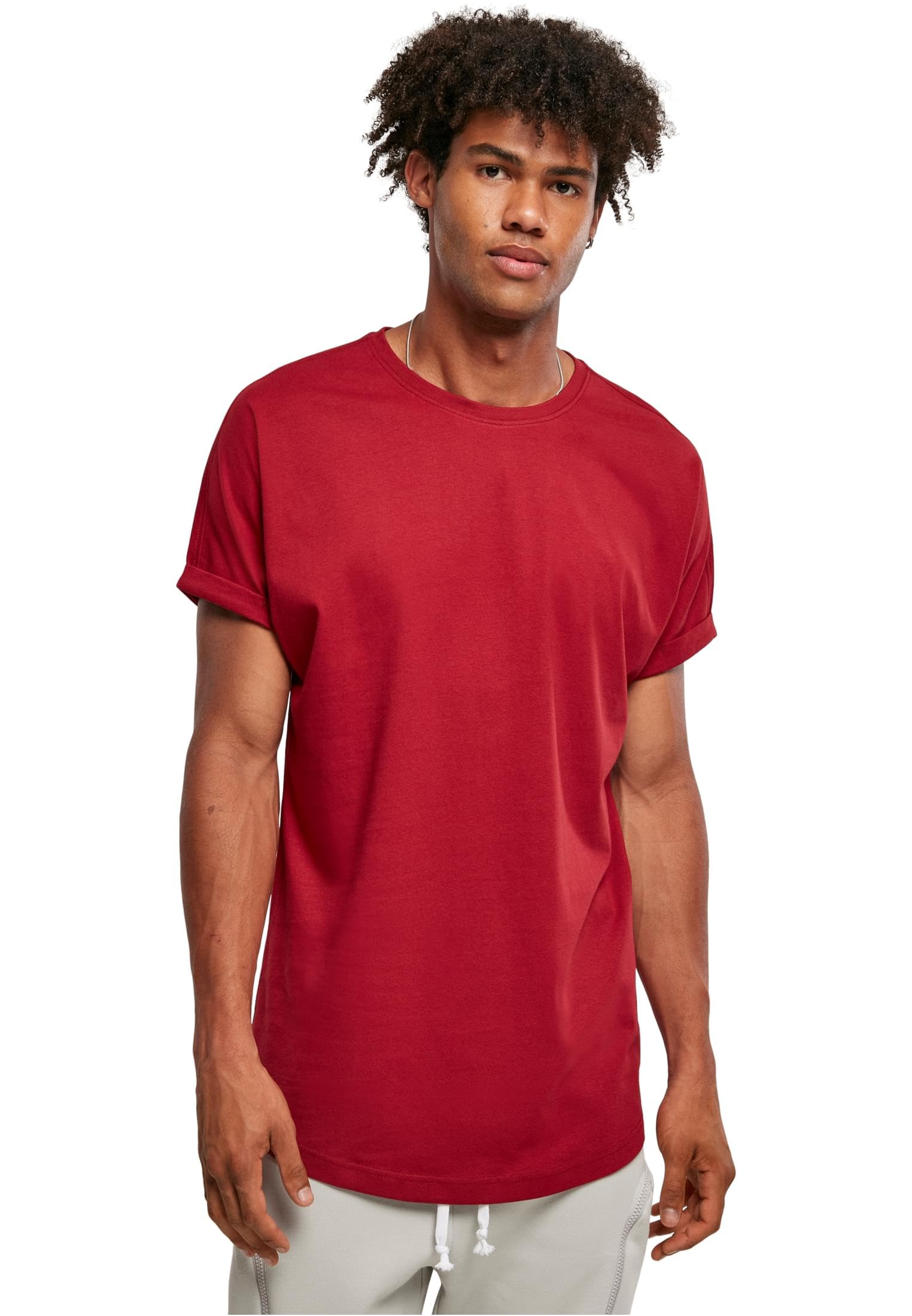 Urban Classics Men's Long Shaped Turnup Tee Casual T-Shirt for Men Long Cut Avai