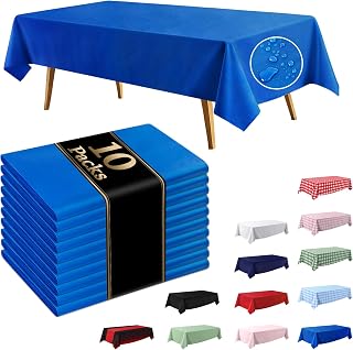 10 Pack Royal Blue Disposable Tablecloth, Leakproof & Sturdy Table Cloth