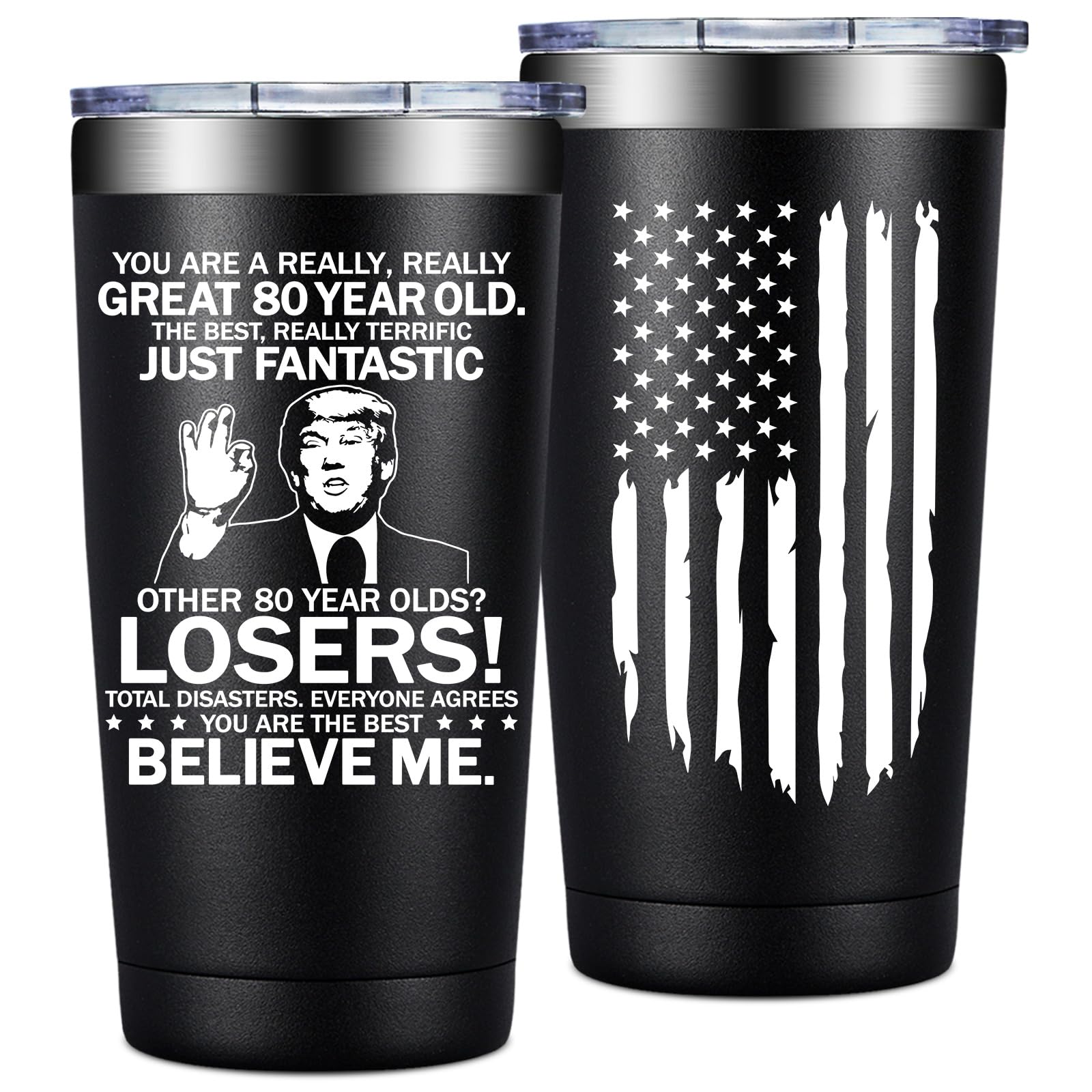 80th Birthday Gifts for Men Women - 80 Year Old Gifts 20oz Tumbler